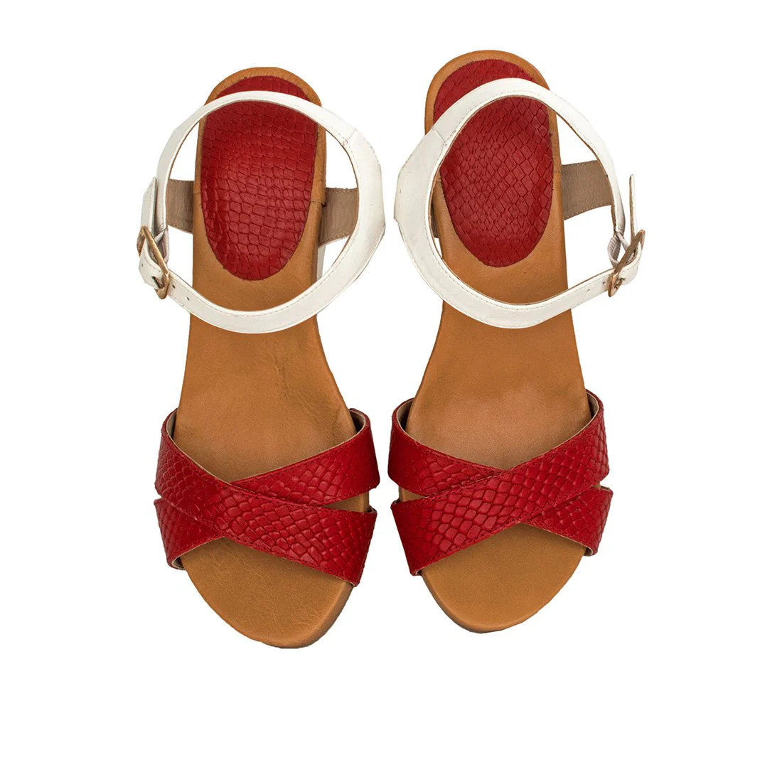 Sophia Women's Red Leather Wedges - Image 4