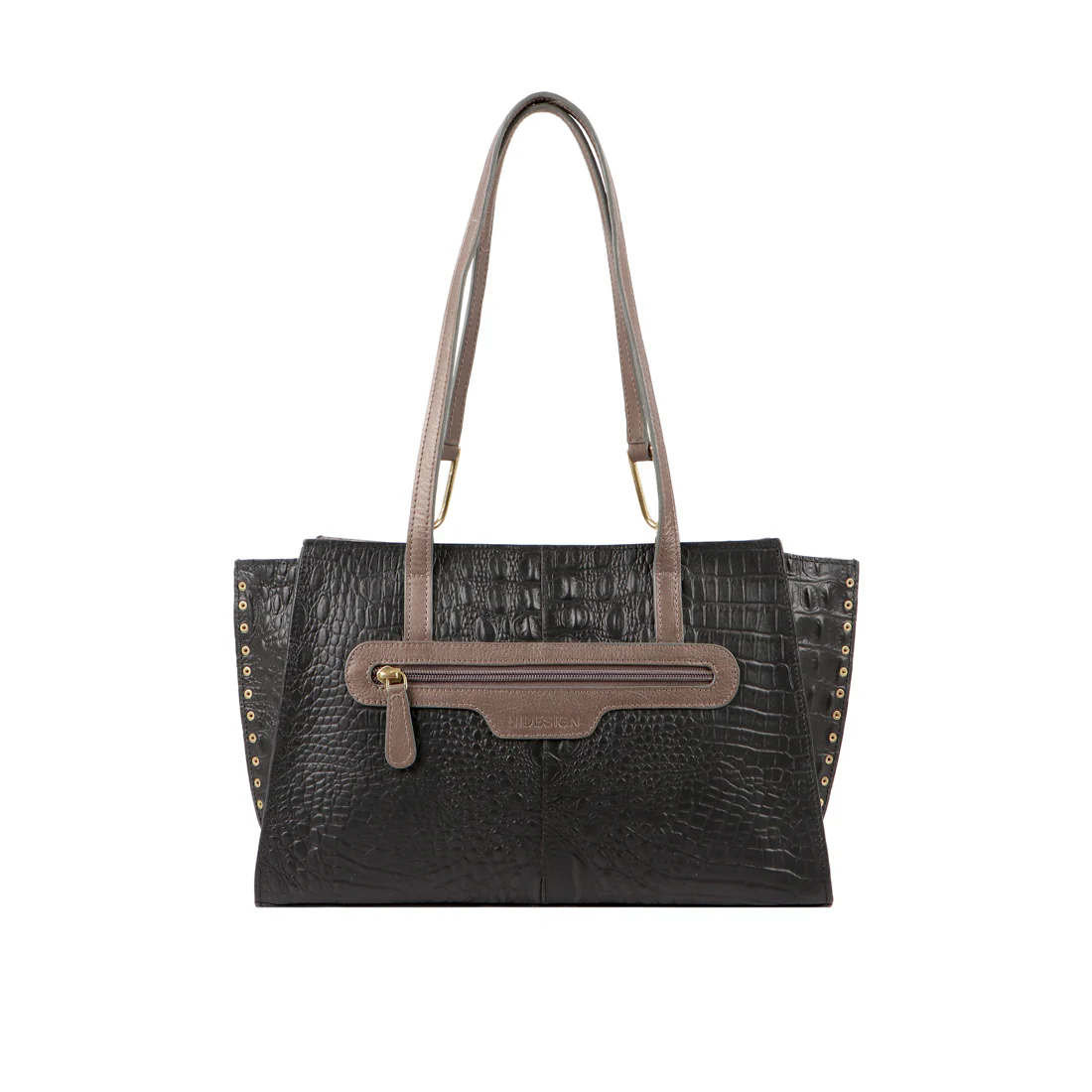 Speak Easy 02 Black Leather Tote Bag - Image 3