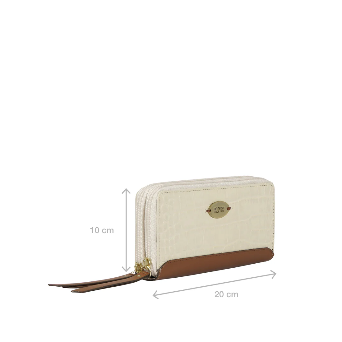 Spruce W2 Sb White Leather Double Zip Around Wallet - Image 2