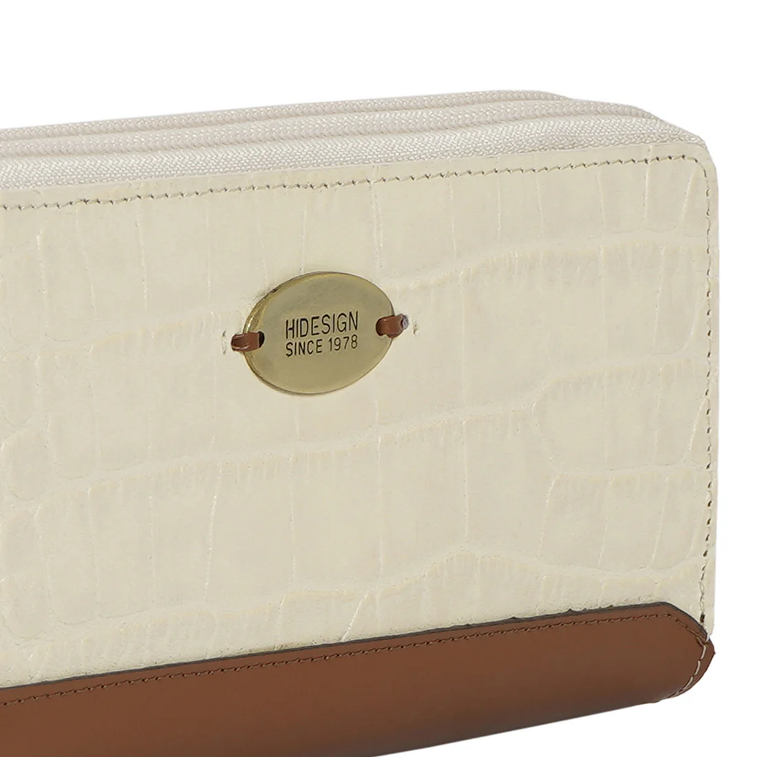 Spruce W2 Sb White Leather Double Zip Around Wallet - Image 4
