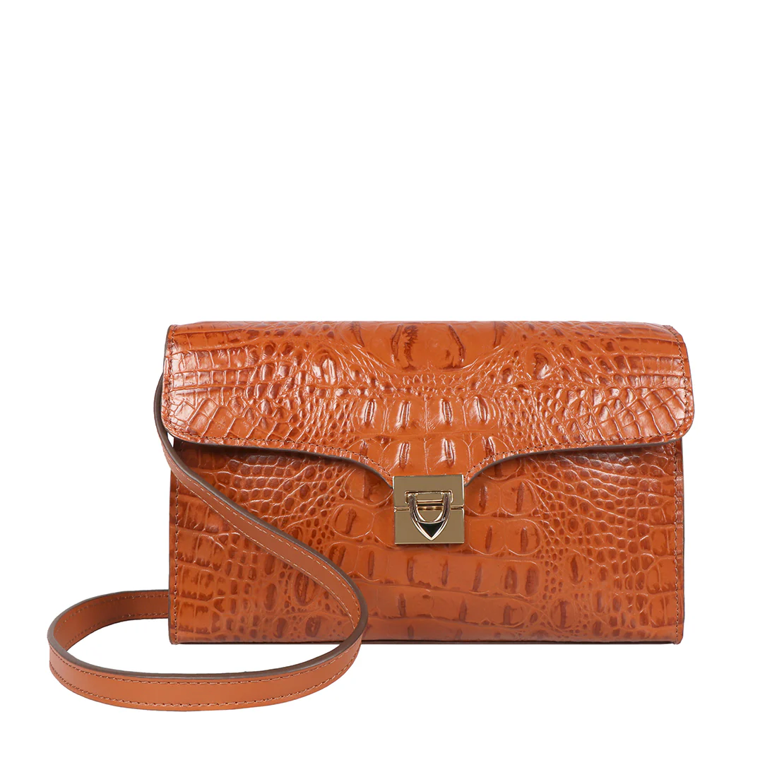 Stampa 02 Orange Leather Sling Bag