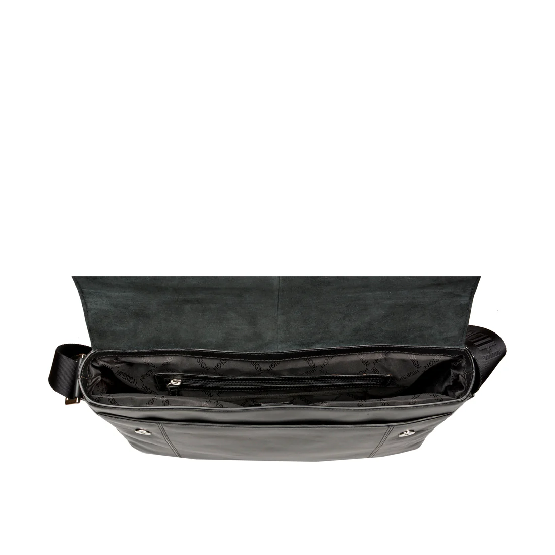 Stephenson 03 Black Leather  Messenger Bag - Image 4