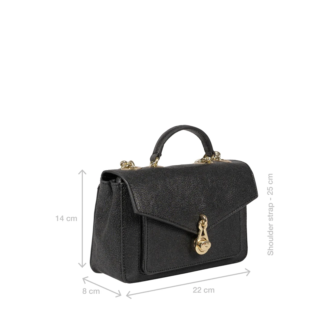 Sterling 01 Black Leather Shoulder Bag - Image 2