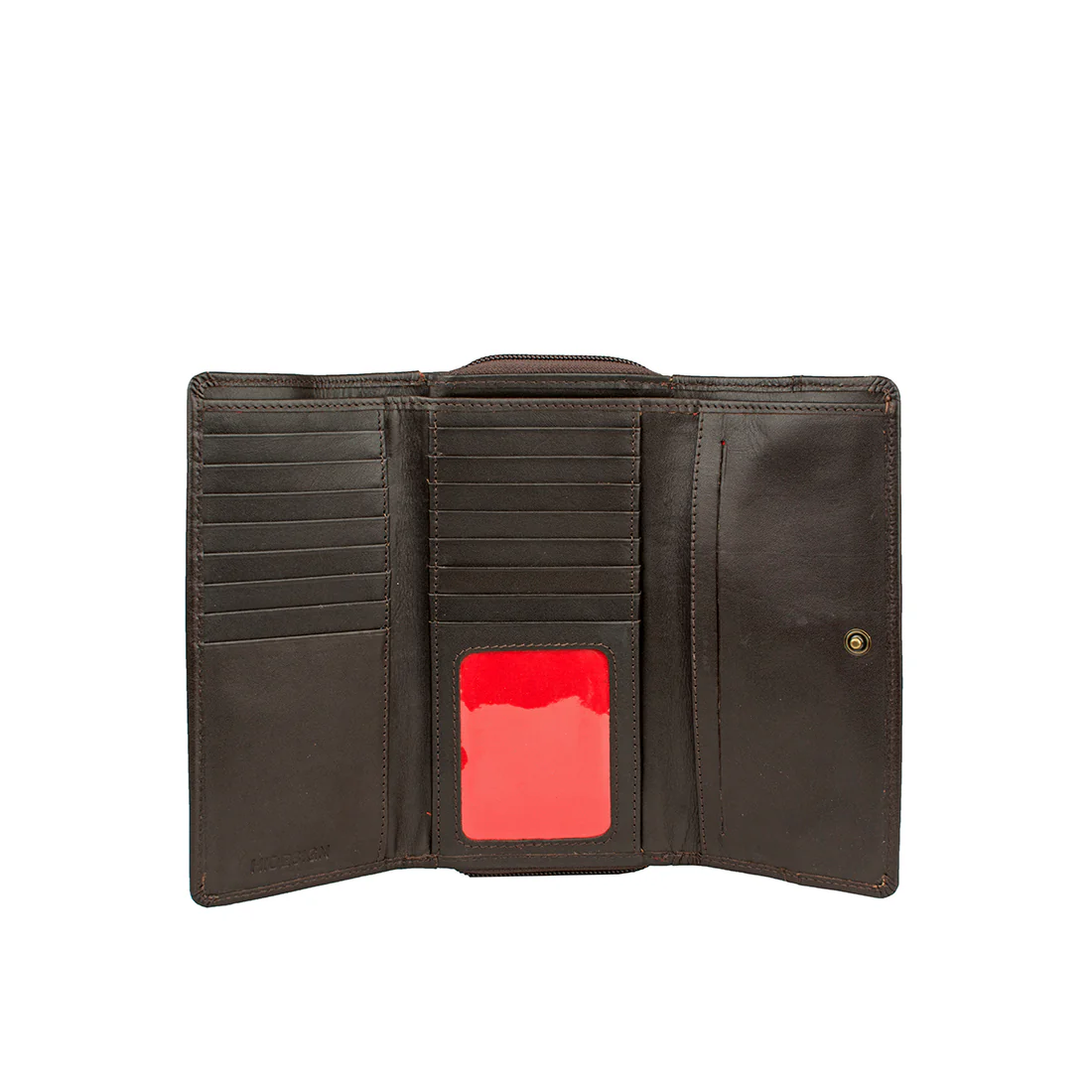 Stitch W3 Brown Leather Clutch Wallet - Image 3