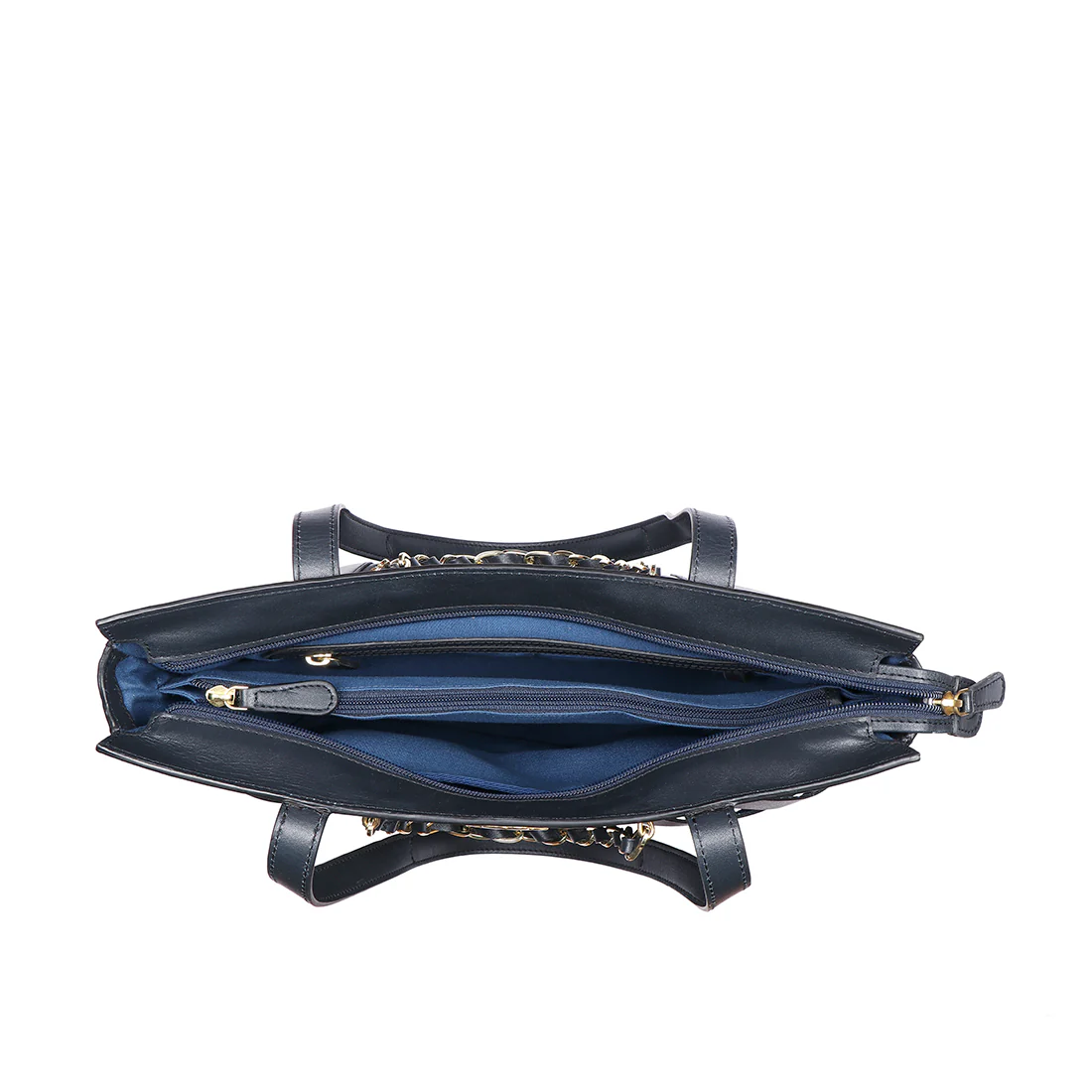Summer 02 Blue Leather Tote Bag - Image 5