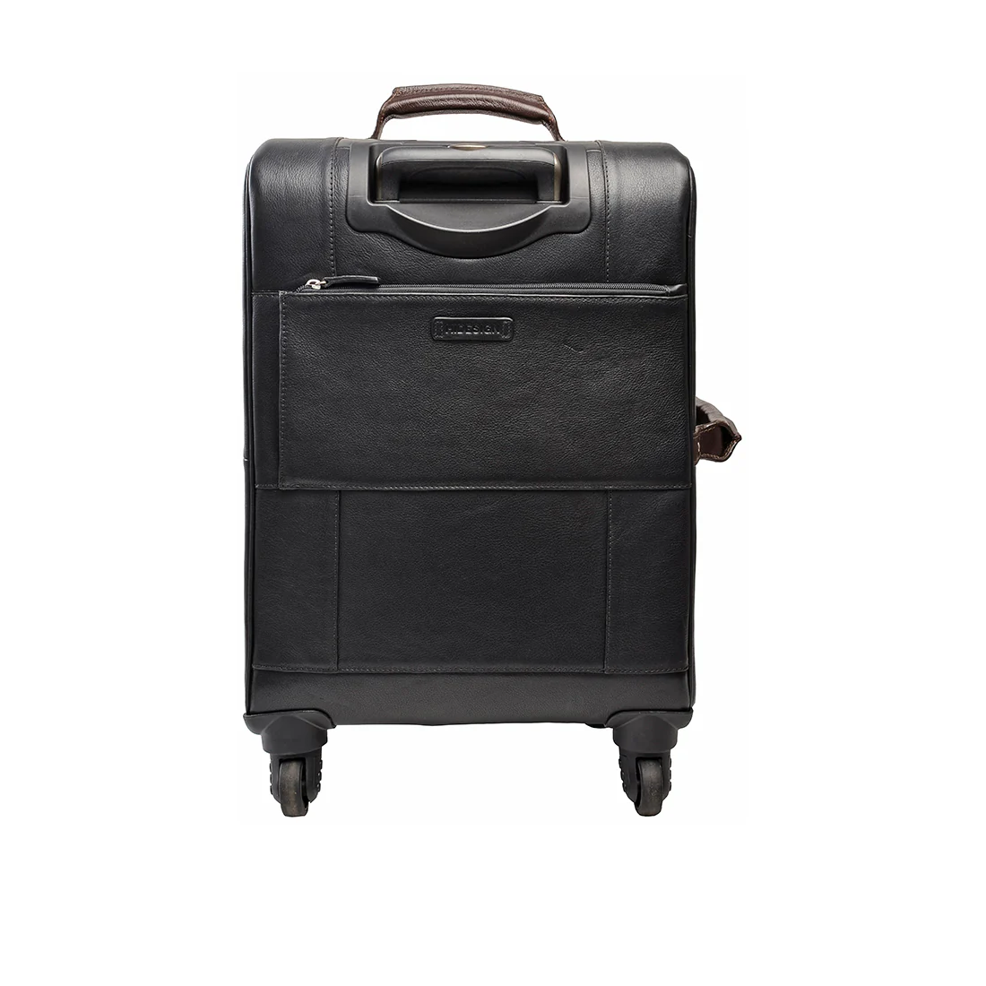 Sundown 01 Black Leather Trolley Bag - Image 3