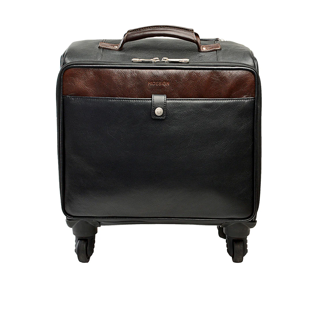 Sundown 02 Black Leather Trolley Bag