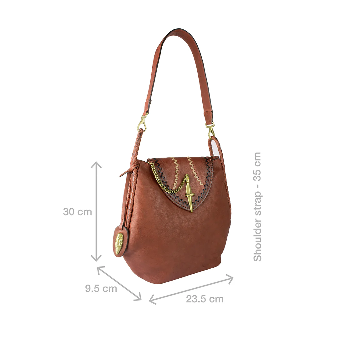 Swala 02 Marsala Leather Shoulder Bag - Image 3