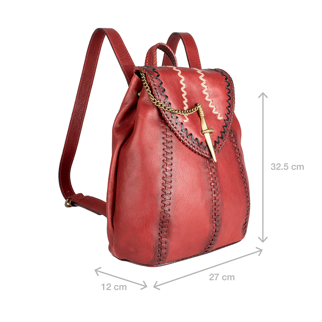Swala 03 Marsala Leather Backpack - Image 2