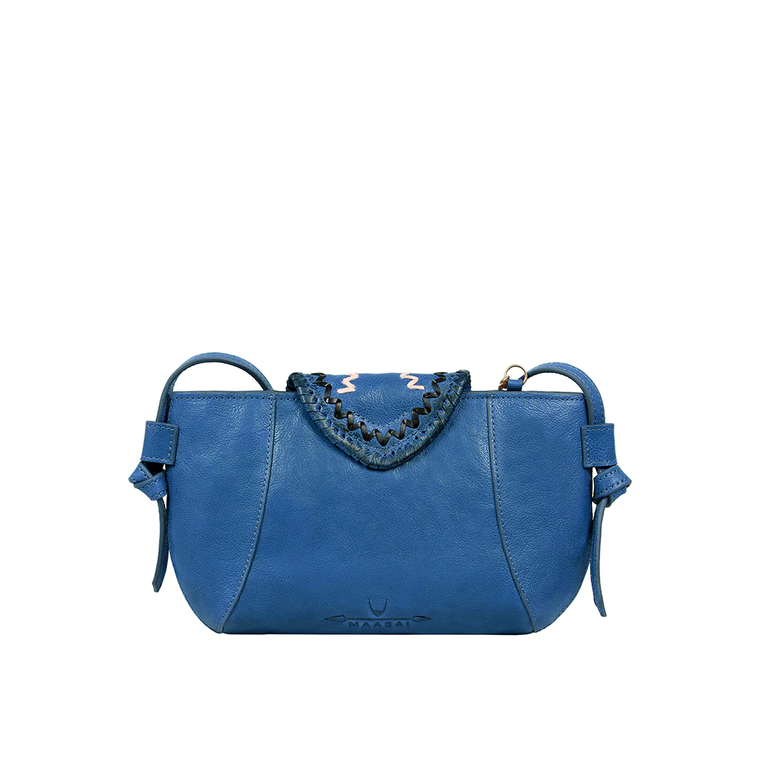 Swala 04 Blue Leather Sling Bag - Image 5