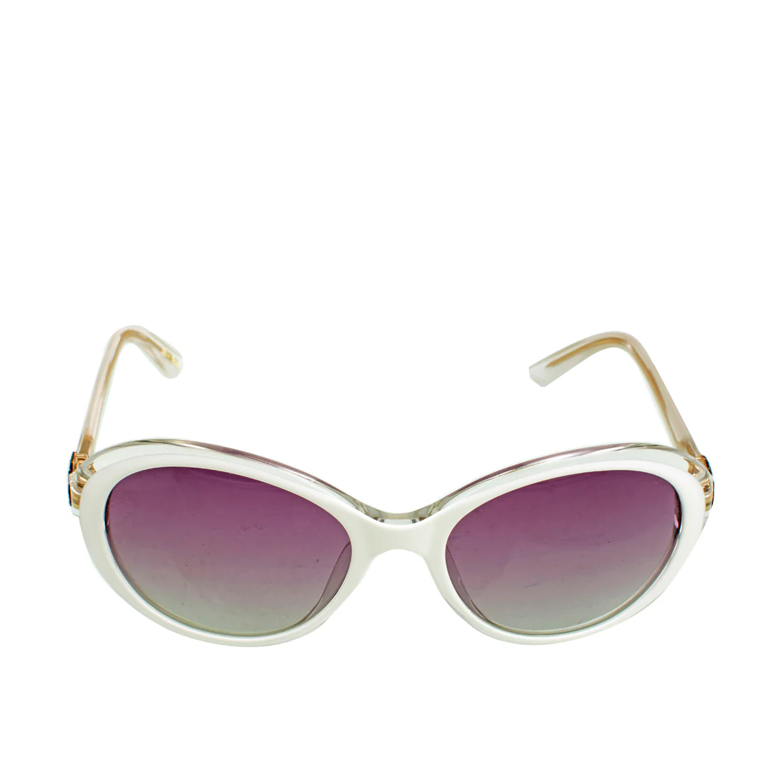 Tahiti Women's White Oval Sunglasses - Image 2