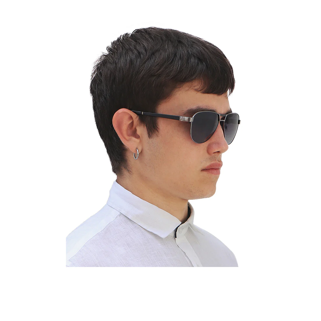Tanzania Unisex Black Aviator Sunglasses - Image 3