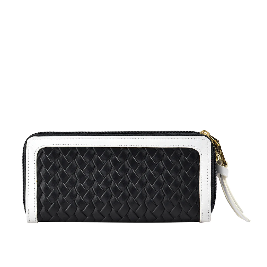 Tanzanite W3 Black Leather Double Zip Around Wallet - Image 3