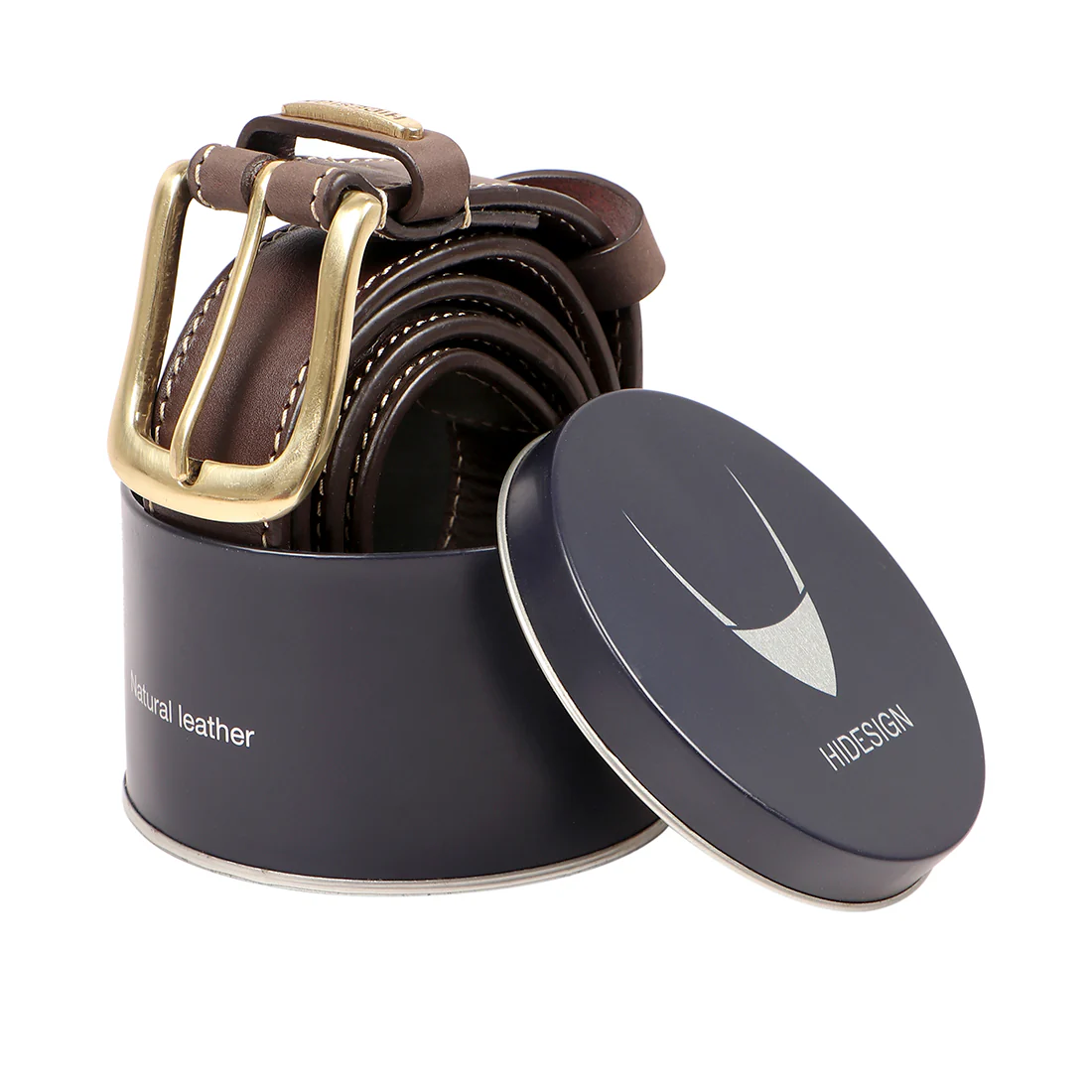 Taos Men's Brown Non Reversible Leather Belt - Image 3