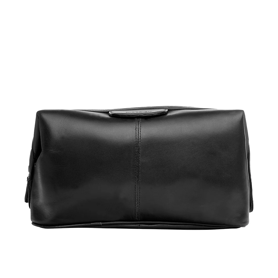 Tashi Black Leather Wash Bag