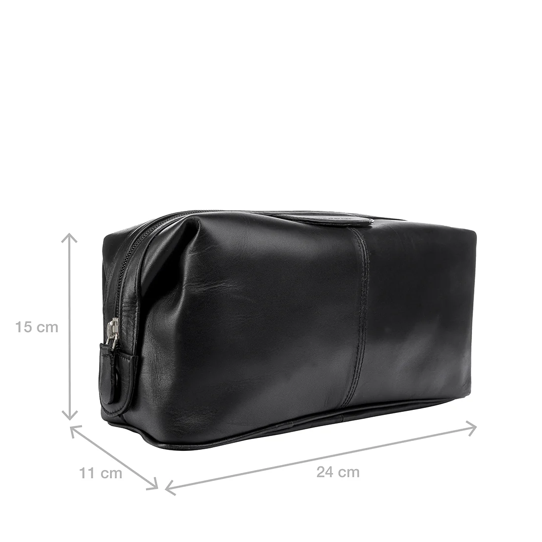 Tashi Black Leather Wash Bag - Image 2