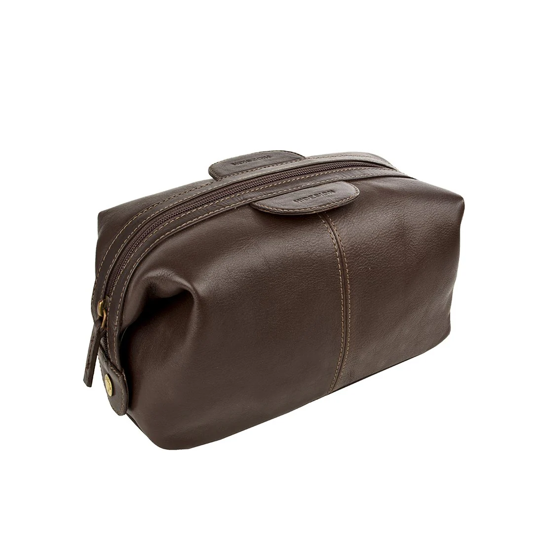 Tashi Brown Leather Wash Bag - Image 3