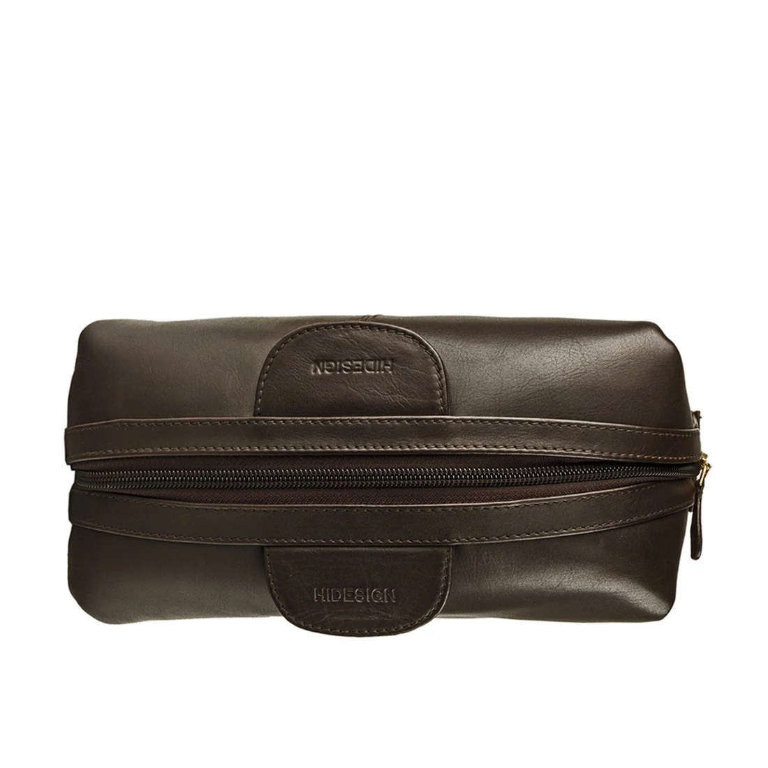 Tashi Brown Leather Wash Bag - Image 4