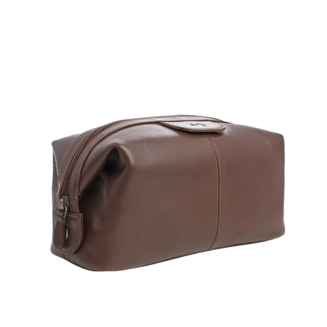 Tashi Tan Leather Wash Bag - Image 2