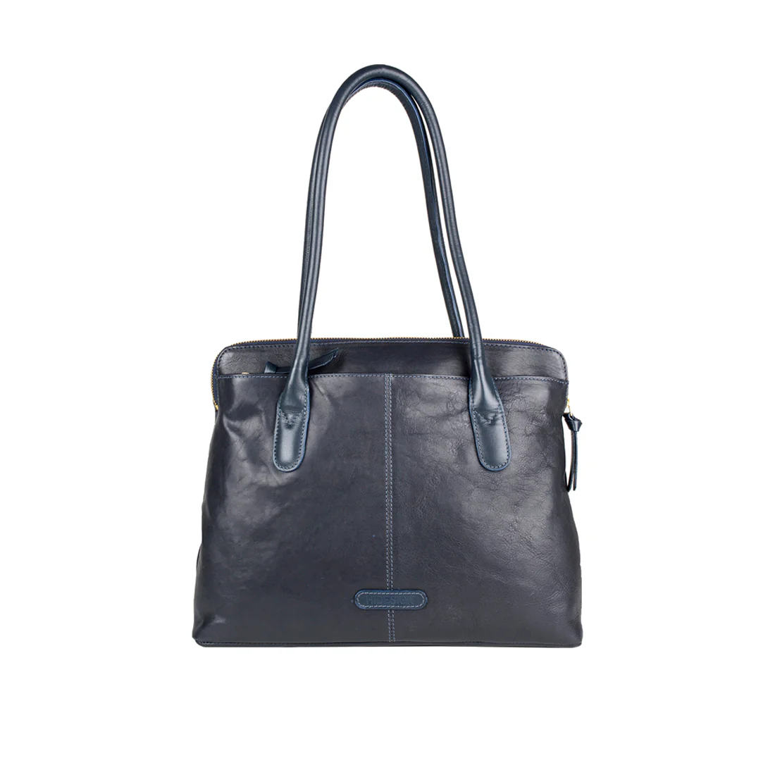 Taylor 01 Blue Leather Tote Bag - Image 3