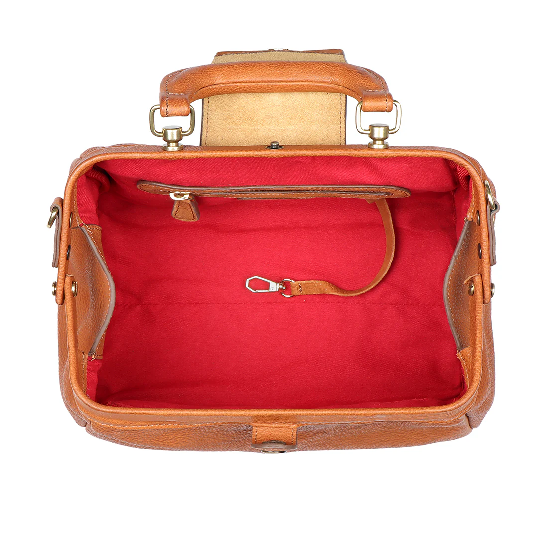Tenjin 01 Orange Leather Satchel - Image 4