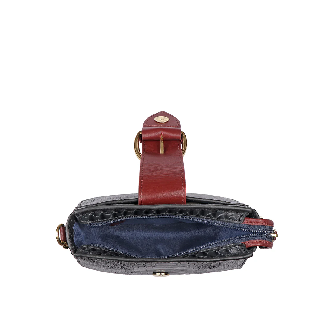 Tijuana 02 Blue Leather Sling Bag - Image 6