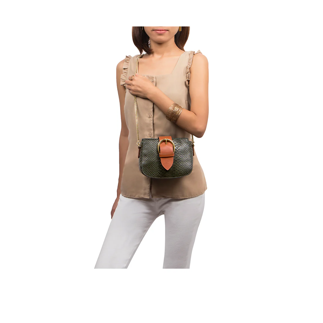 Tijuana 02 Green Leather Sling Bag