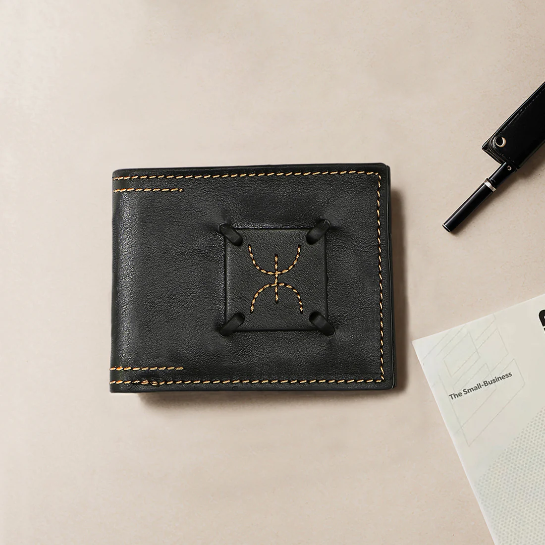 Timbuktoo - W3 Black Leather Bi-Fold Wallet - Image 2