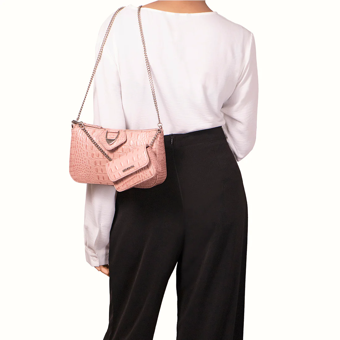 Times Square 03 Pink Leather Crossbody - Image 2