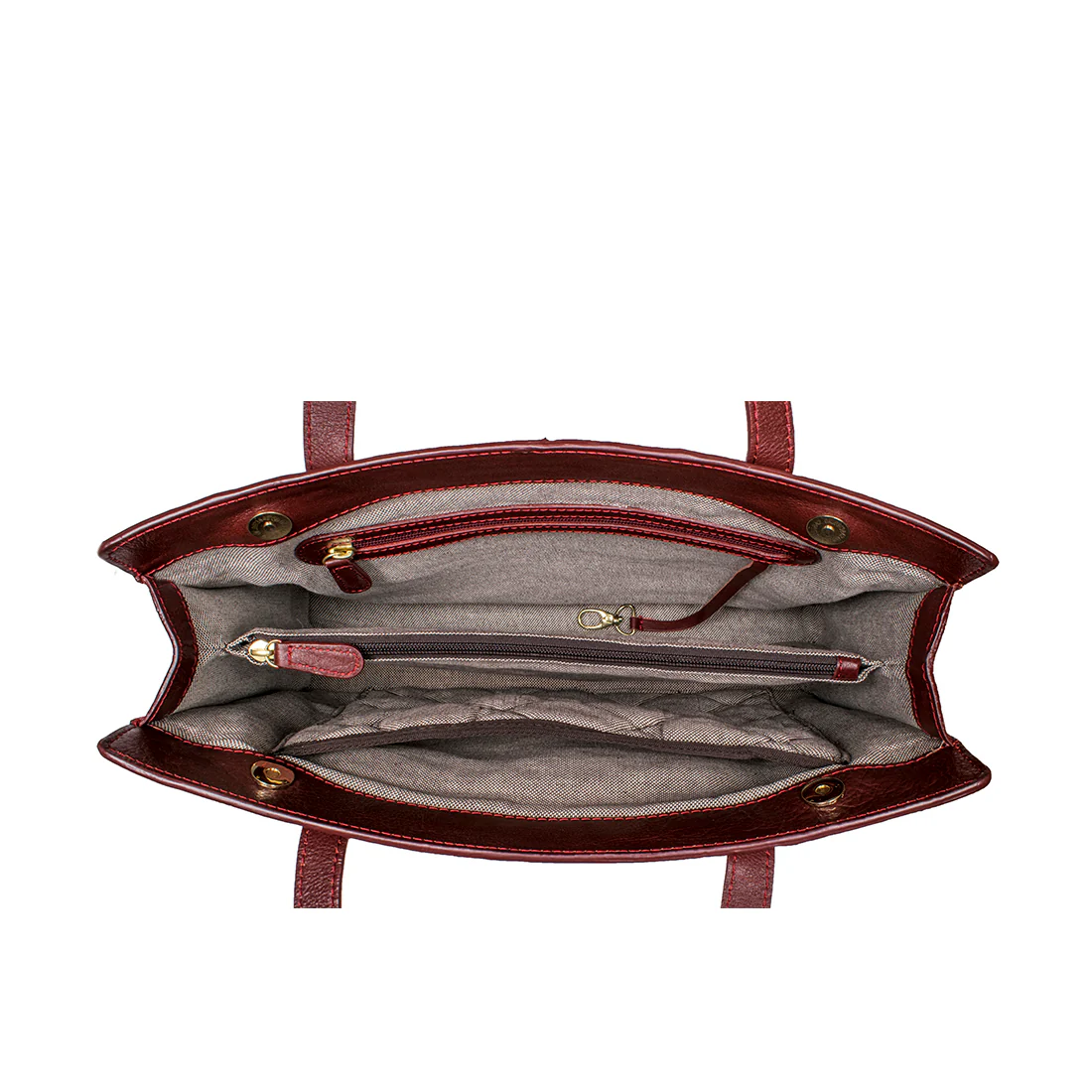 Toffee 02 Red Leather Tote Bag - Image 4