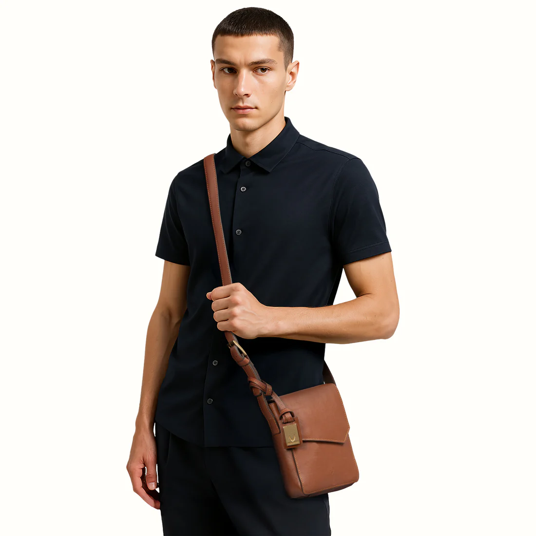 Tower 02 Tan Leather Crossbody - Image 2
