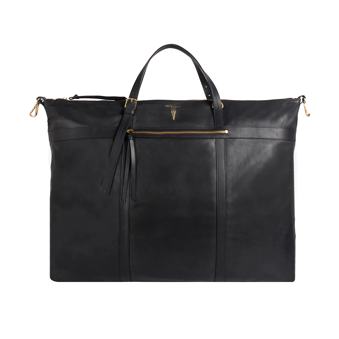 Transformer Black Leather Duffle Bag