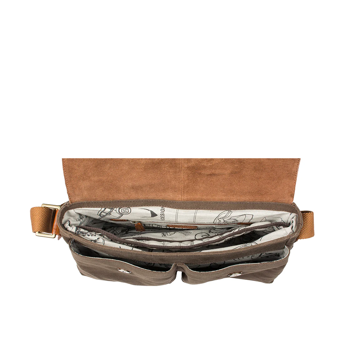 Tuareg 02 Green Canvas Messenger Bag - Image 4