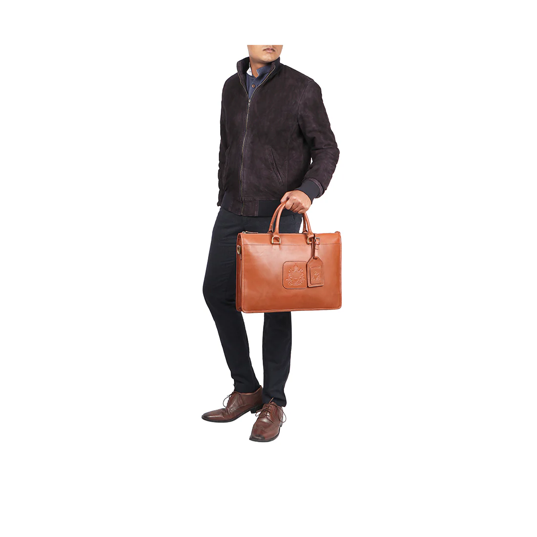 Tulsa 4 Tan Leather Briefcase