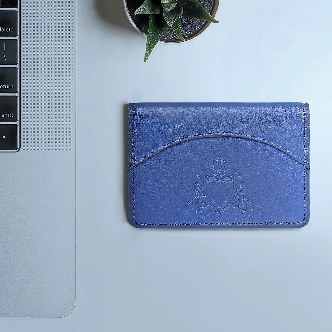 Tulsa W2 Blue Leather Bi-Fold Wallet