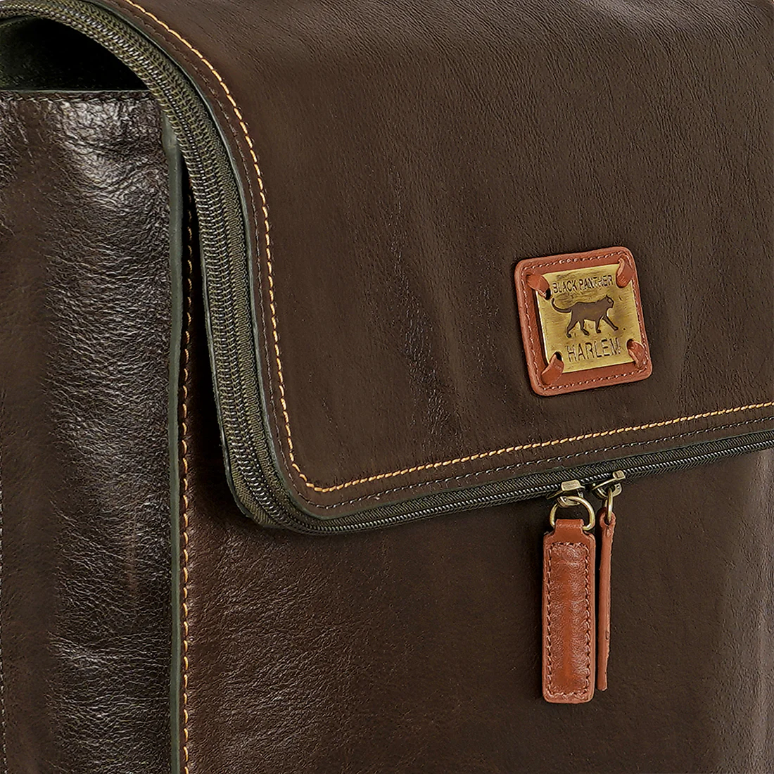 Tupac 02 Green Leather  Backpack - Image 5