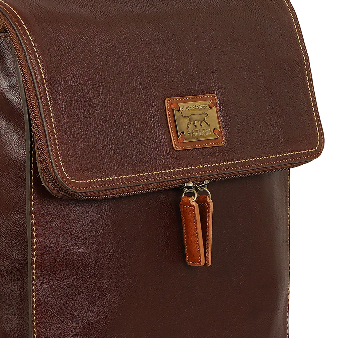 Tupac 02 Tan Leather  Backpack - Image 5