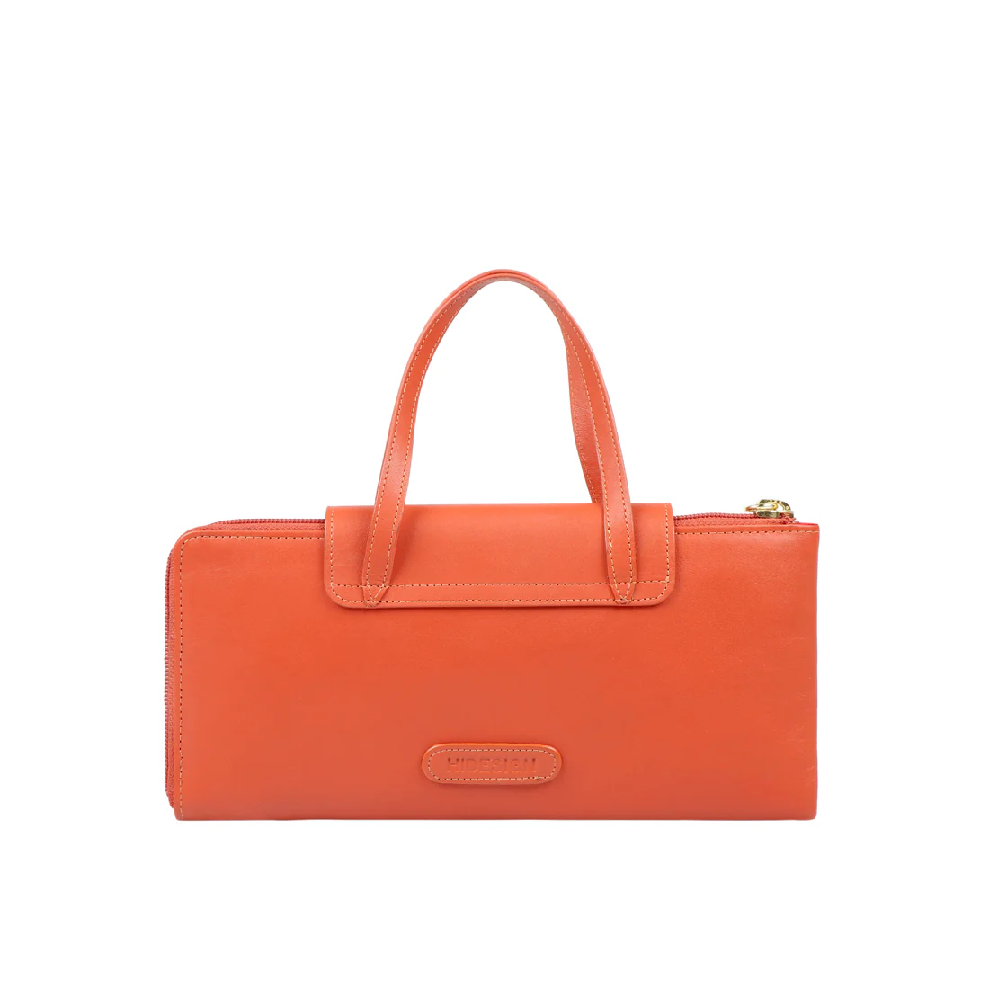 Twilight W1 Orange Leather Zip Around Wallet - Image 4