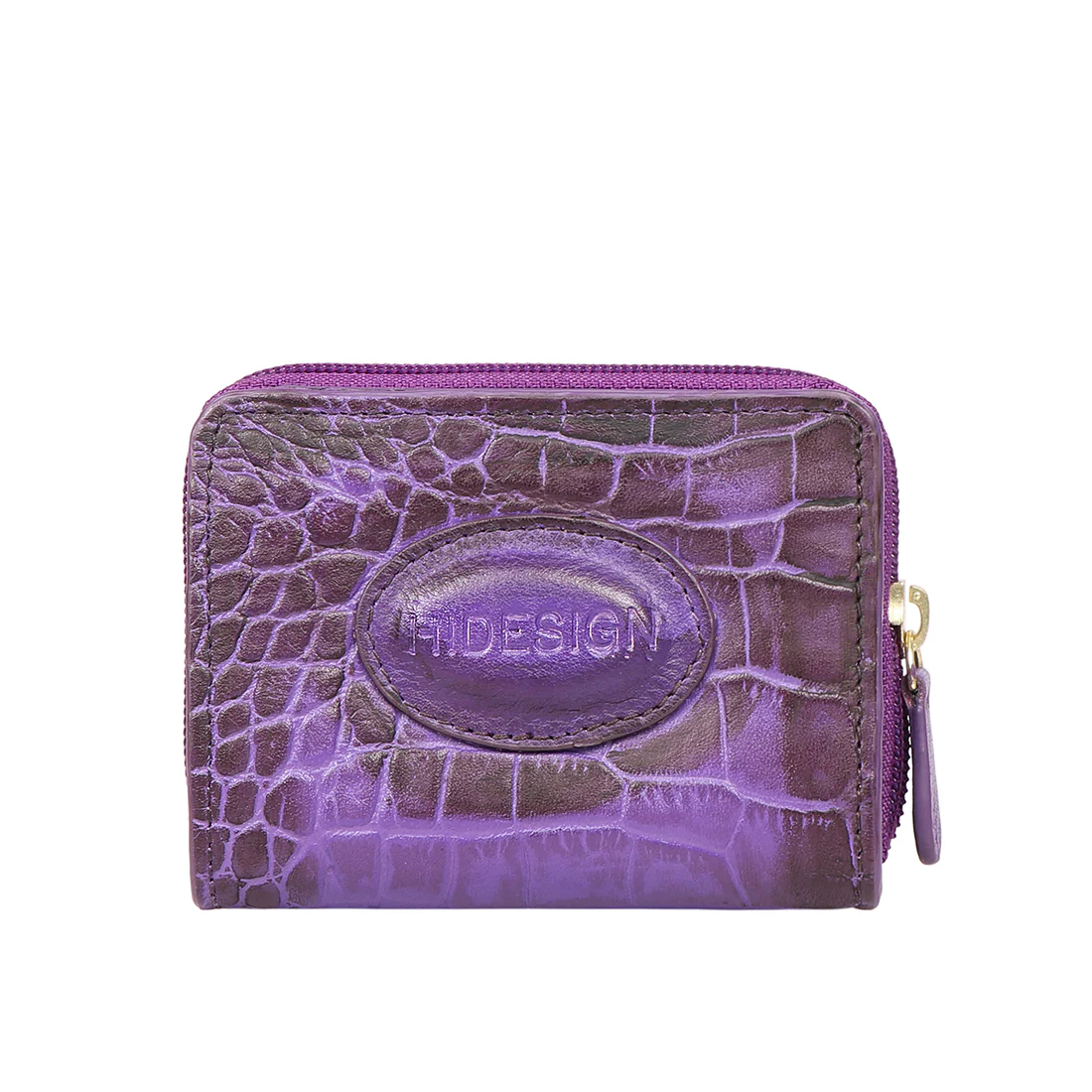 Valencia W1 Purple Leather Zip Around Wallet - Image 2