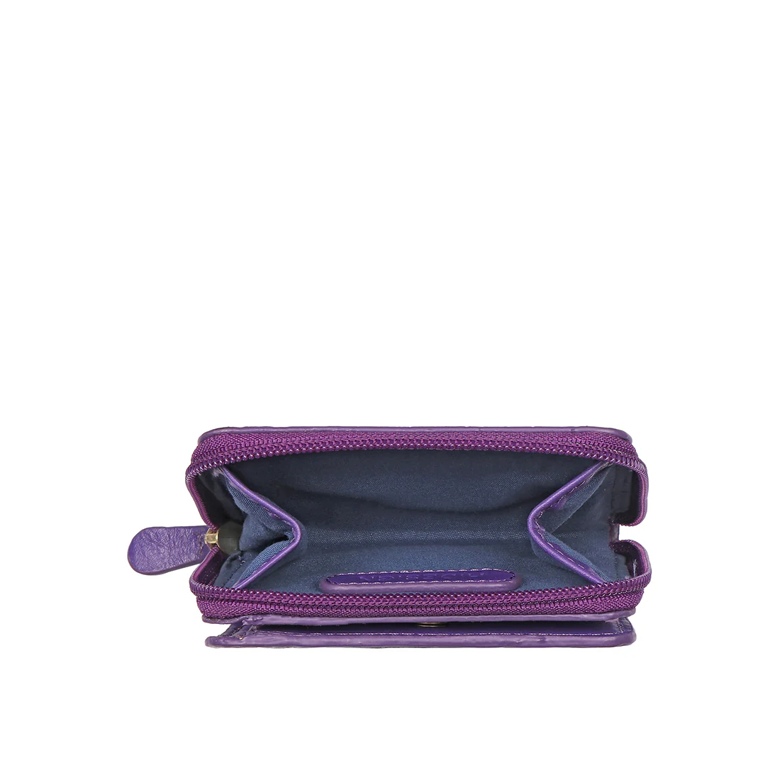 Valencia W1 Purple Leather Zip Around Wallet - Image 8