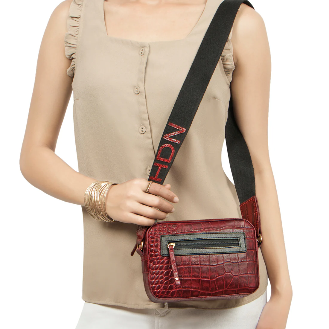 Valentine Marsala Leather Crossbody - Image 6
