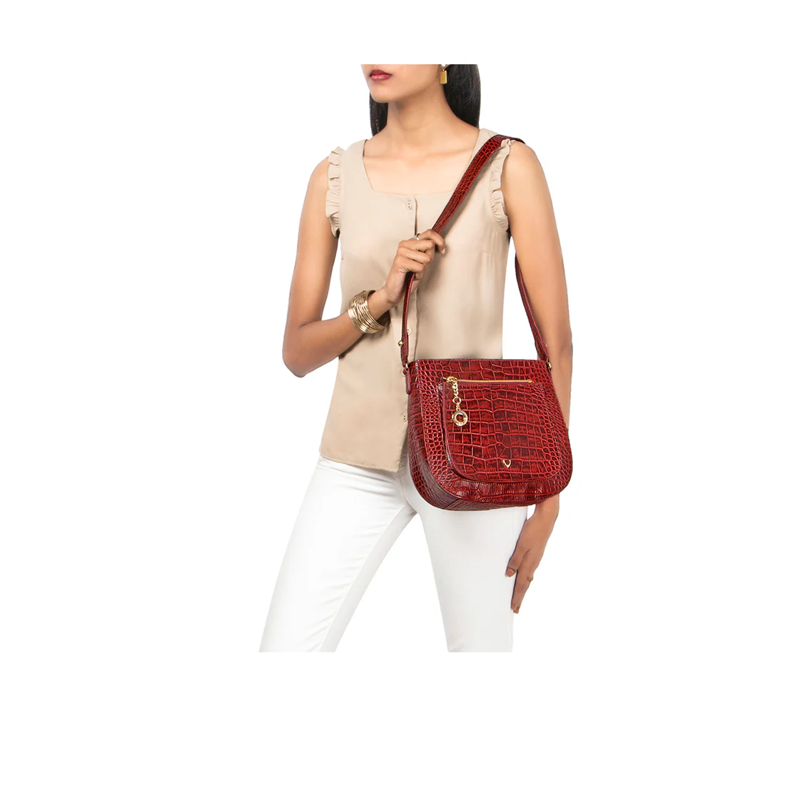 Valerie 01 Red Leather Shoulder Bag - Image 6