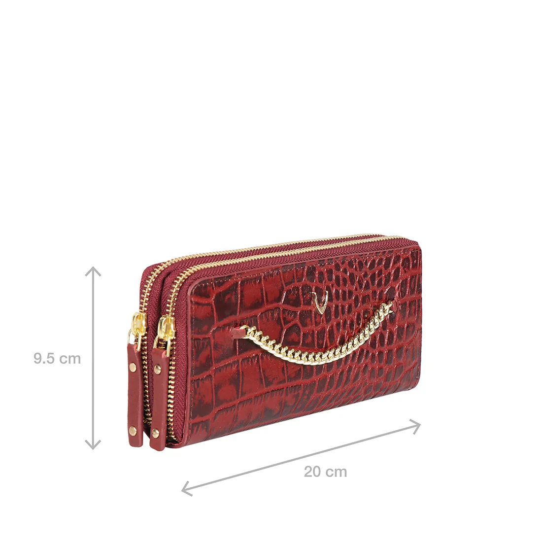 Valerie W1 Red Leather Double Zip Around Wallet - Image 2
