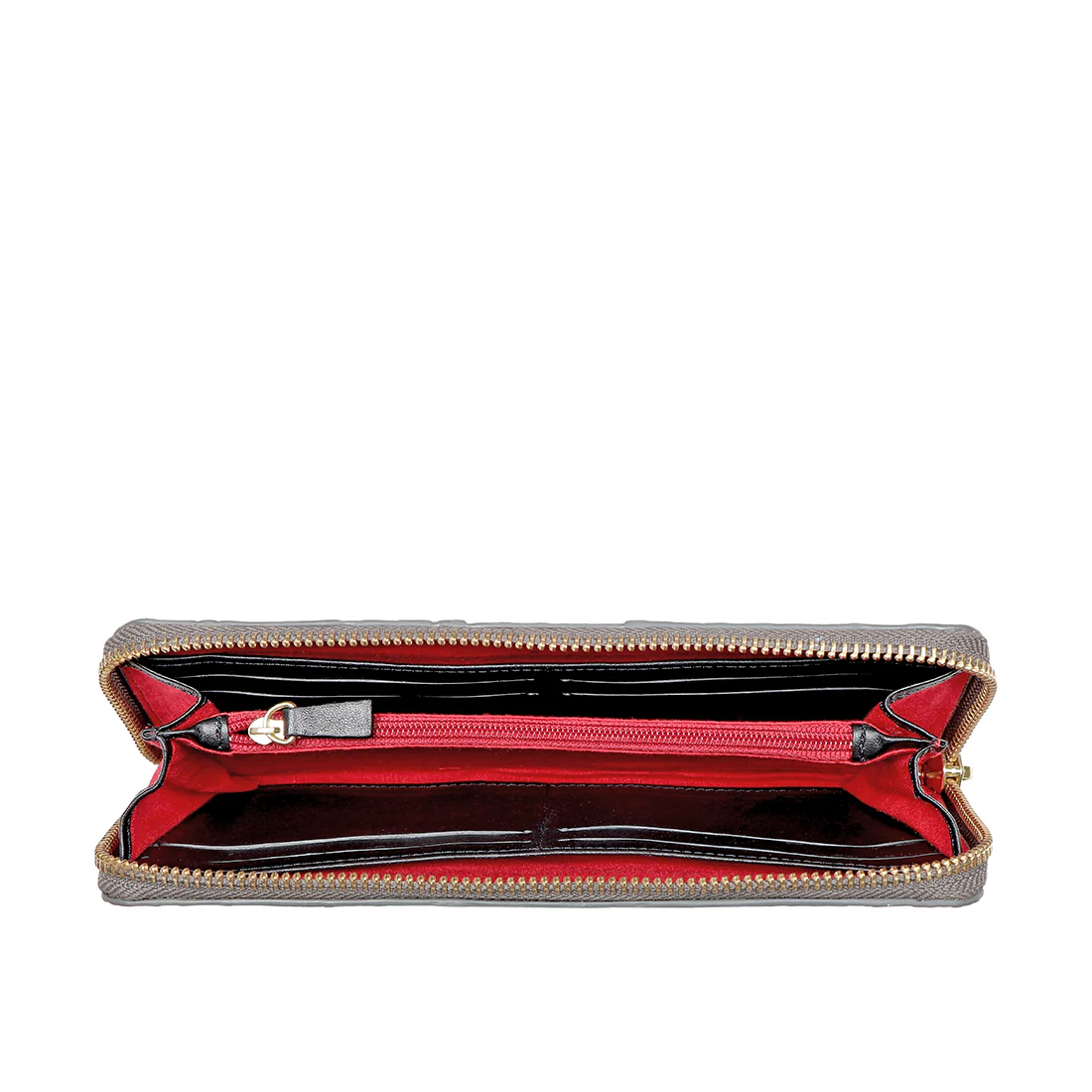 Vampire W1 Grey Leather Zip Around Wallet - Image 6
