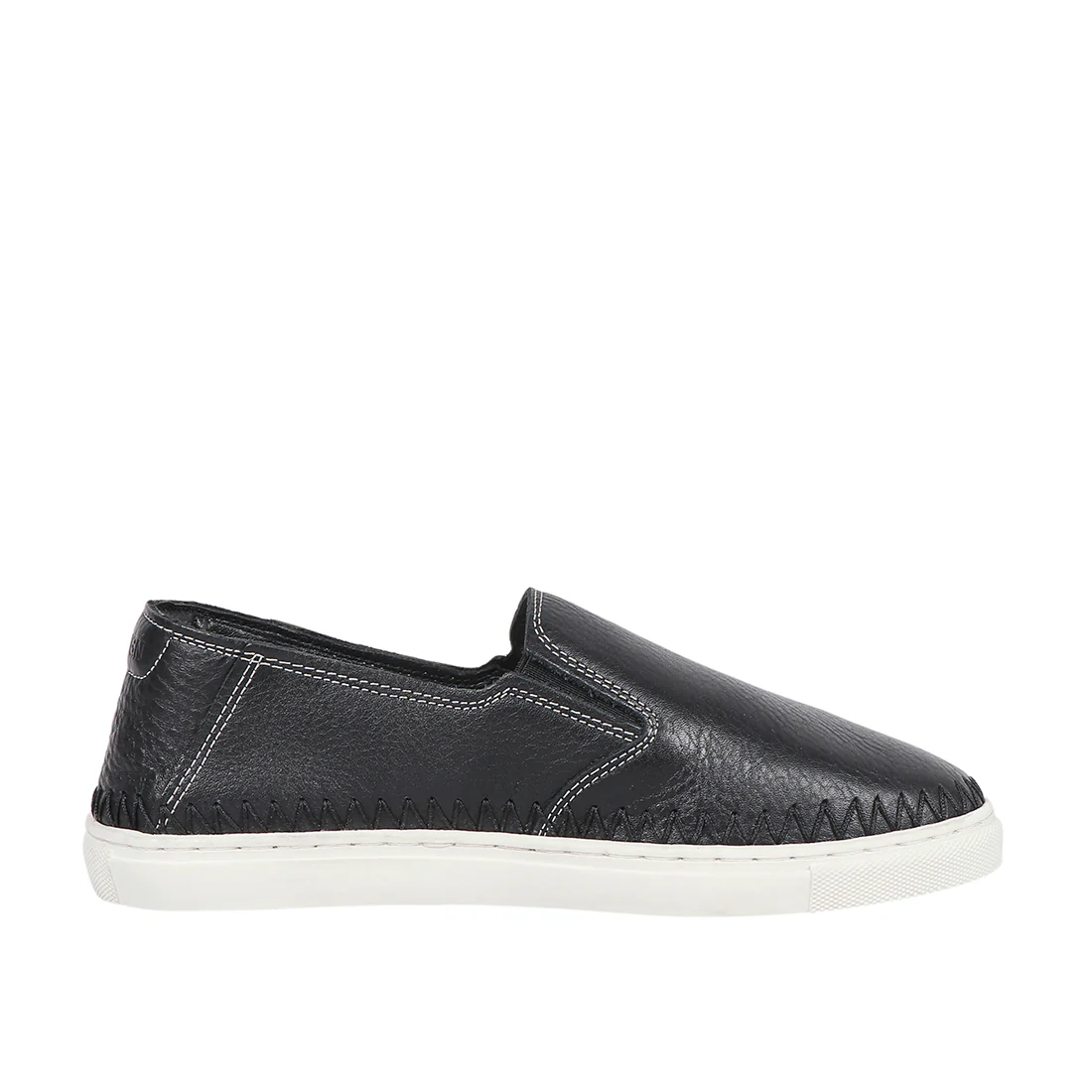 Vancouver Men's Black Leather Slip On - Image 3