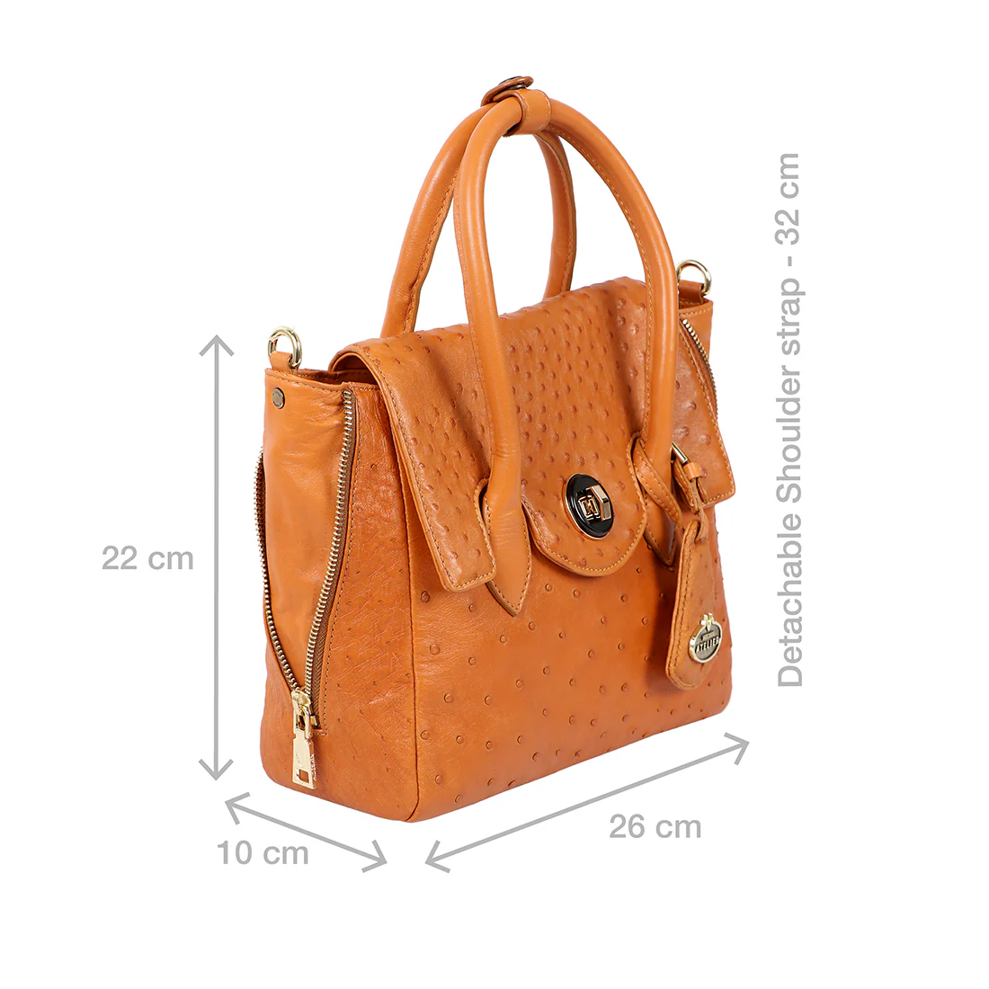 Varzy Tan Leather Satchel - Image 3