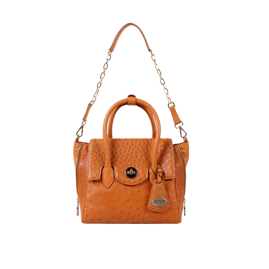 Varzy Tan Leather Satchel - Image 6