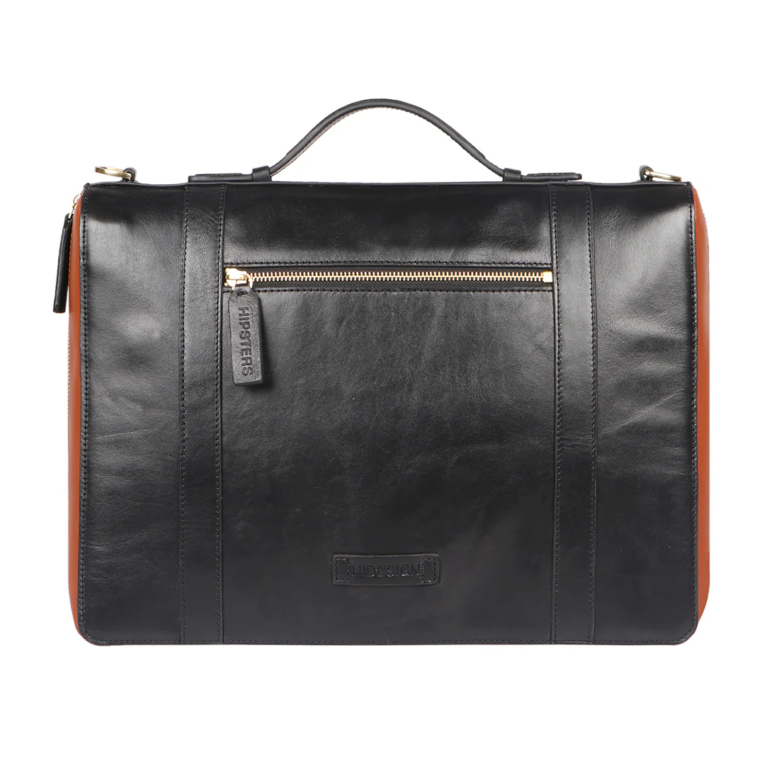 Vibes 02 Black Leather  Briefcase - Image 3
