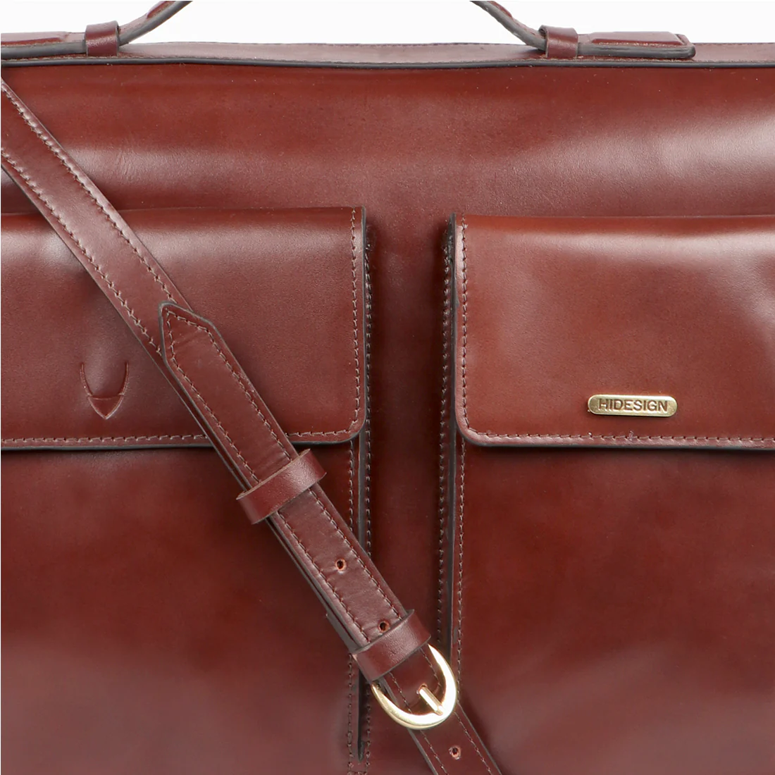 Vibes 02 Brown Leather Briefcase - Image 4