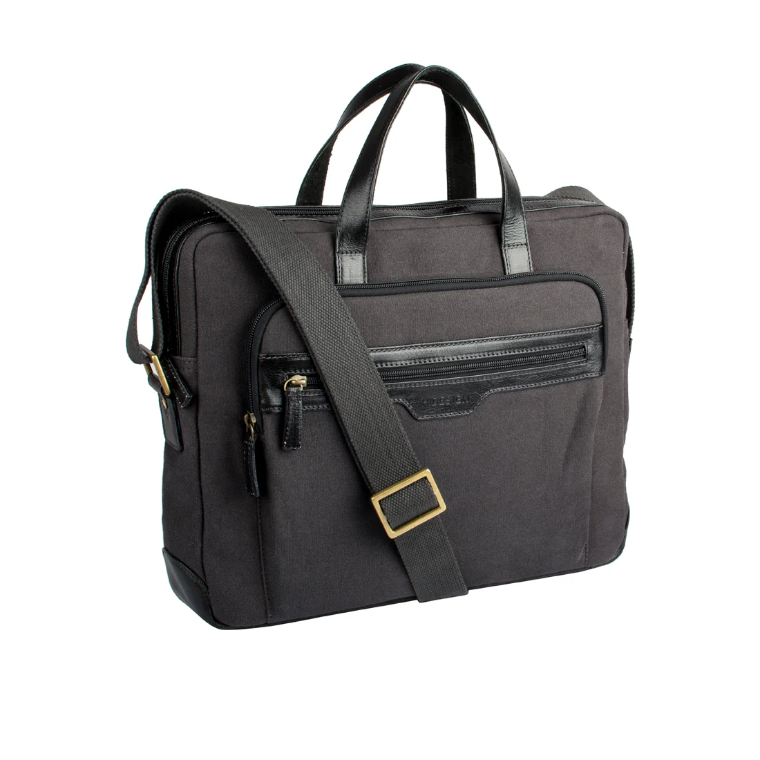 Viking 01 Black Canvas Briefcase - Image 2